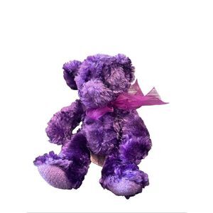 Russ Berrie Purple Cupcake Teddy Bear Plush Stuffed Animal Toy 8"